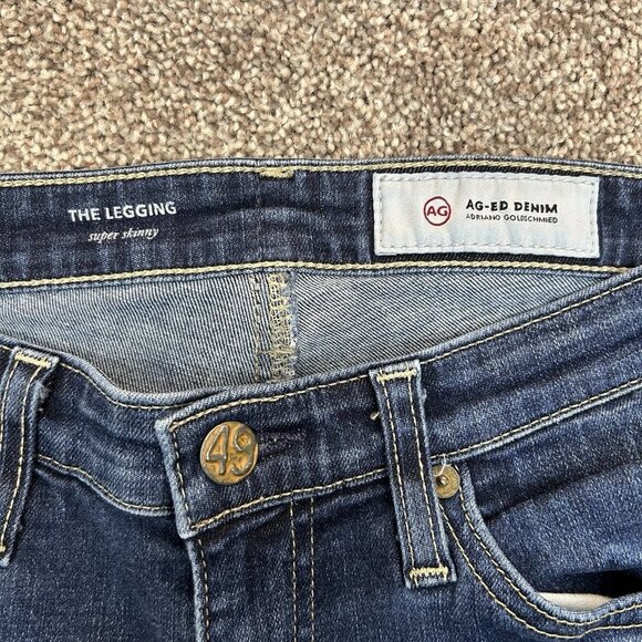 AG Womens The Legging Super Skinny Jeans Size 26 R Blue Low Rise Made in USA EUC - Picture 7 of 15